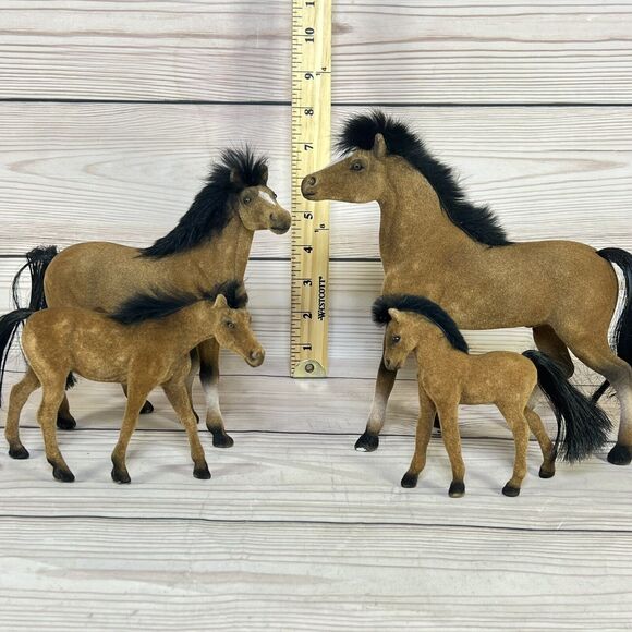 VTG Blue Grass Farms SET 4 HORSES Soft Mane Long Tail Toy Concepts Real Feel BGF - Picture 10 of 16